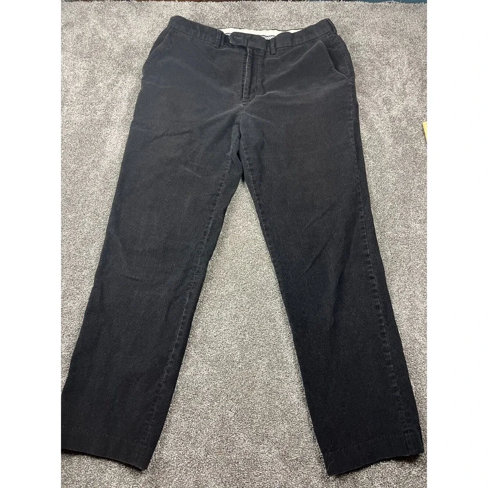 Lauren Ralph Lauren Pants Mens 36X32 Flat Front Straight Leg Corduroy Black‎